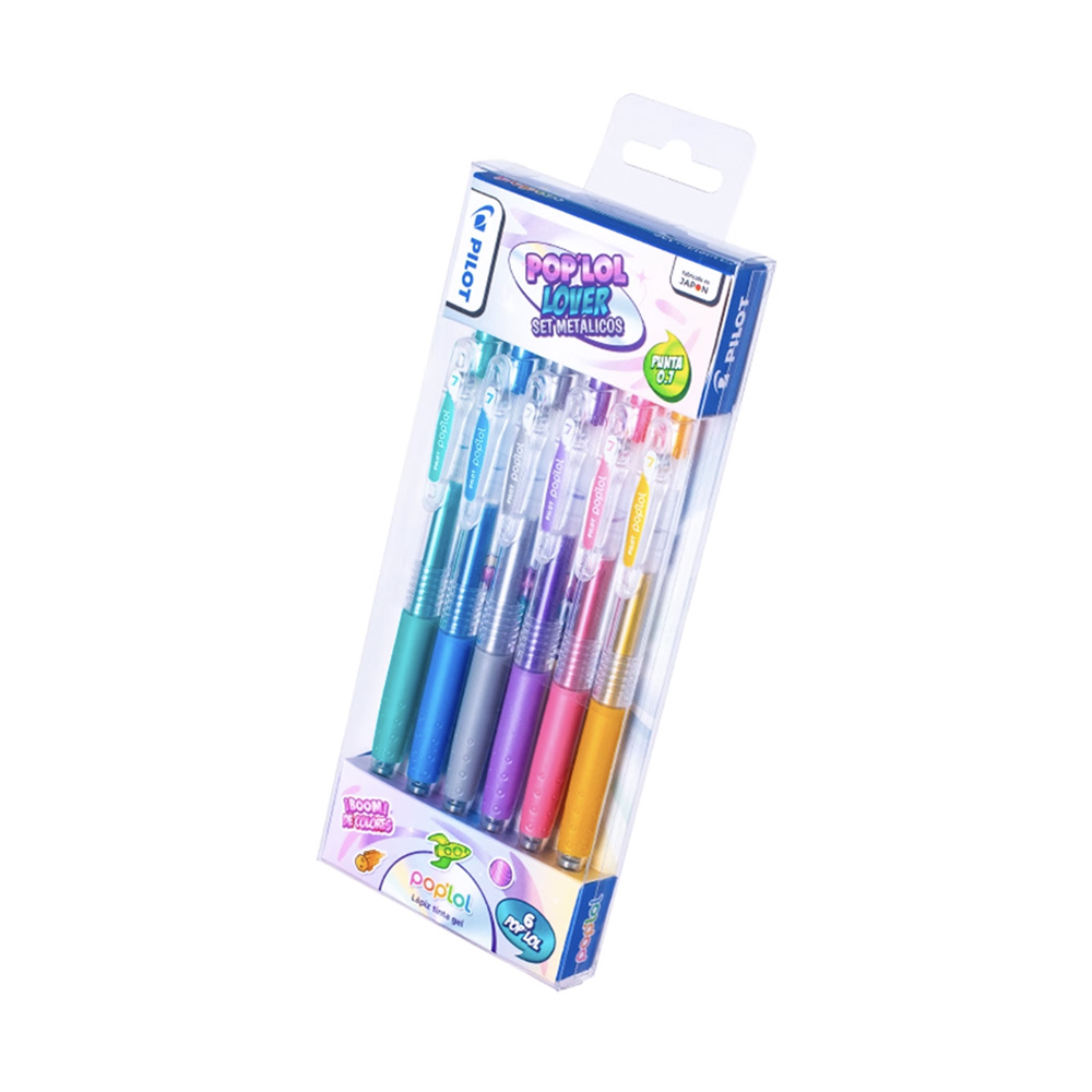 Set 6 Bolígrafos Gel Pop´lol Metálicos 0.7 mm Pilot - Imagen 2