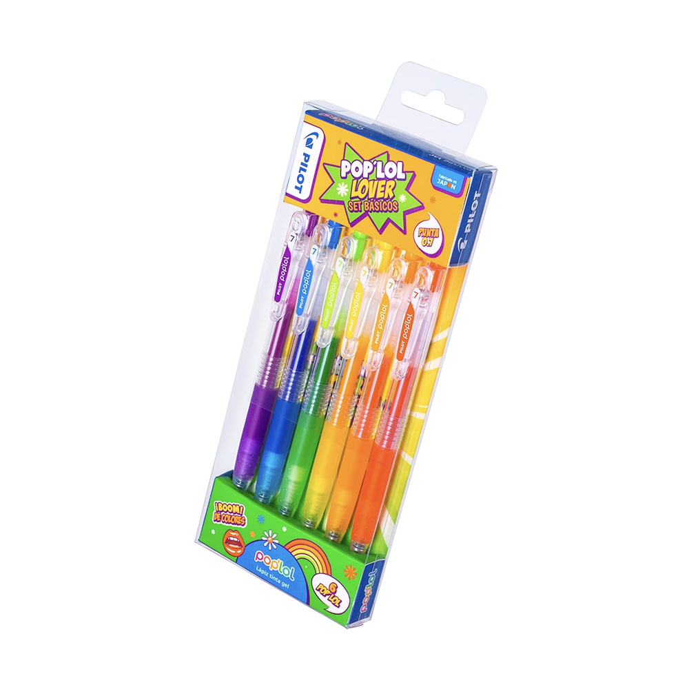 Set 6 Bolígrafos Gel Pop´lol Básicos 0.7mm Pilot - Imagen 2