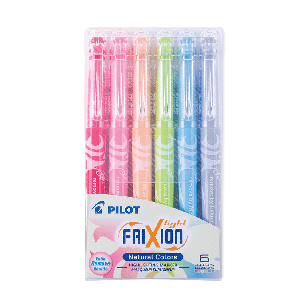 Set 6 Resaltadores Borrables Frixion Light Natural Punta Biselada Pilot