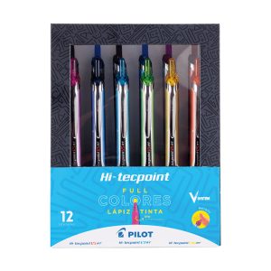 Set Lápices Tinta HI-Tecpoint Grip V5 Retráctil 12 un. 0.5mm Pilot