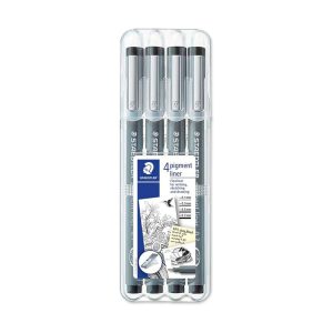 Set 4 Plumillas de Dibujo Permanente Fineliner 308 Negro Staedtler