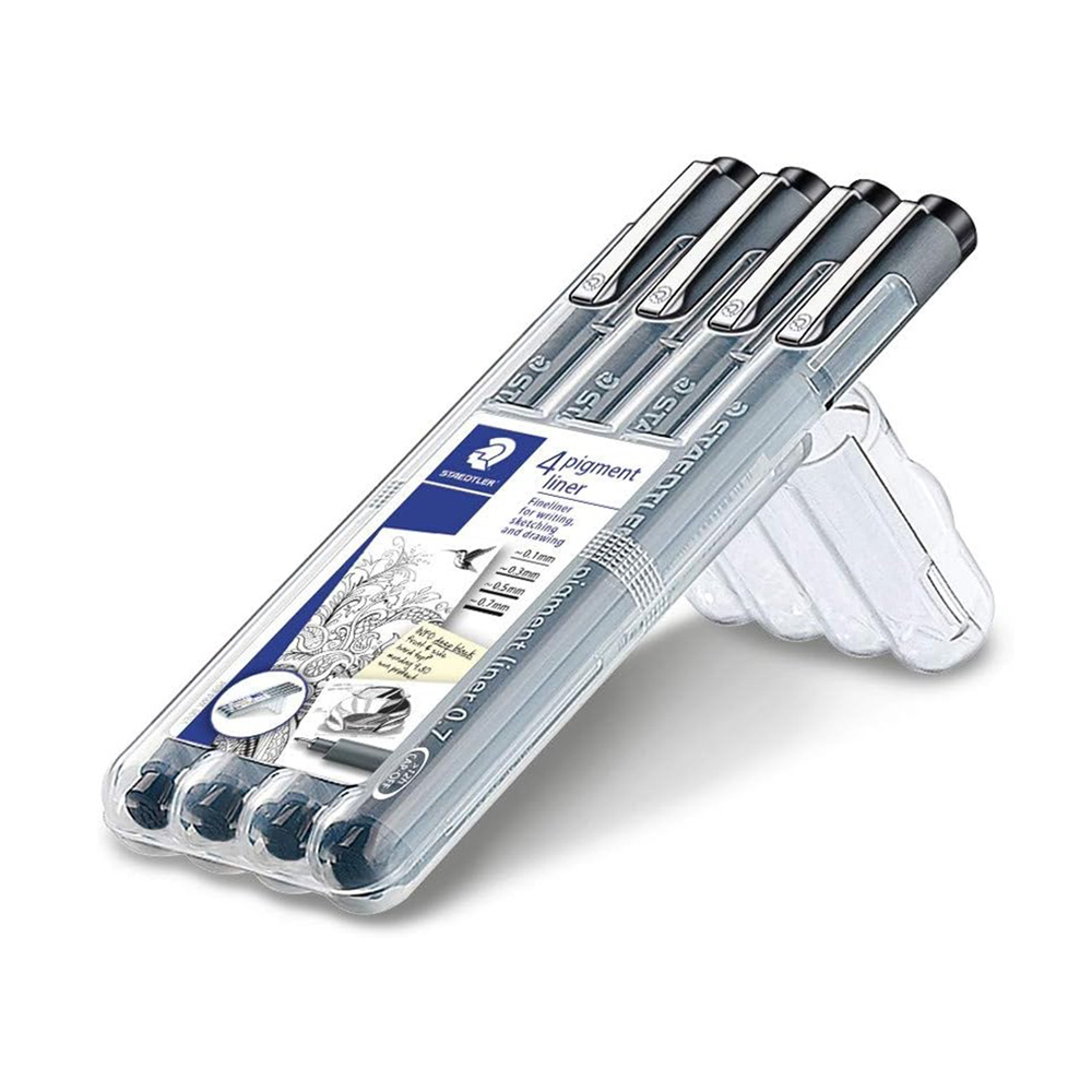 Set 4 Plumillas de Dibujo Permanente Fineliner 308 Negro Staedtler - Imagen 2