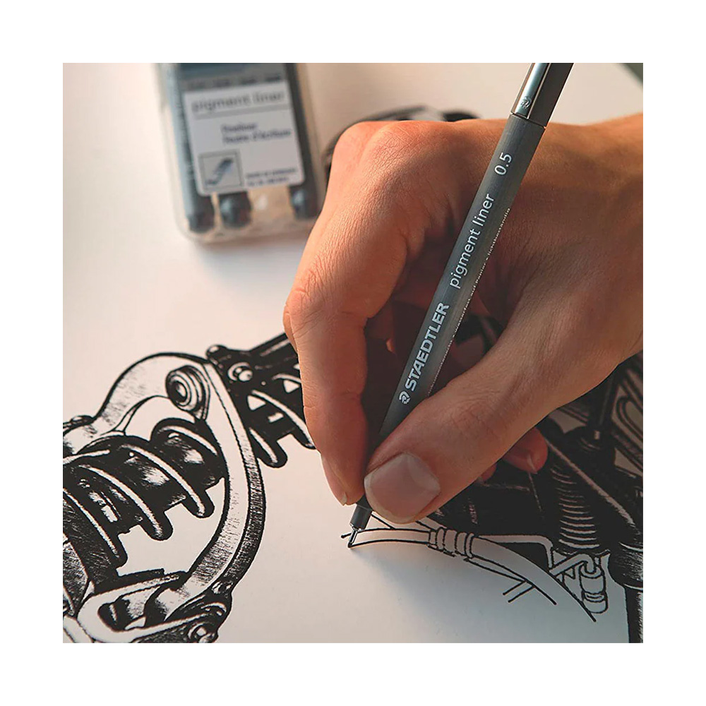 Set 4 Plumillas de Dibujo Permanente Fineliner 308 Negro Staedtler - Imagen 7