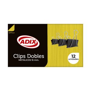 Clip Doble 15 mm 12 Uds Negro Adix