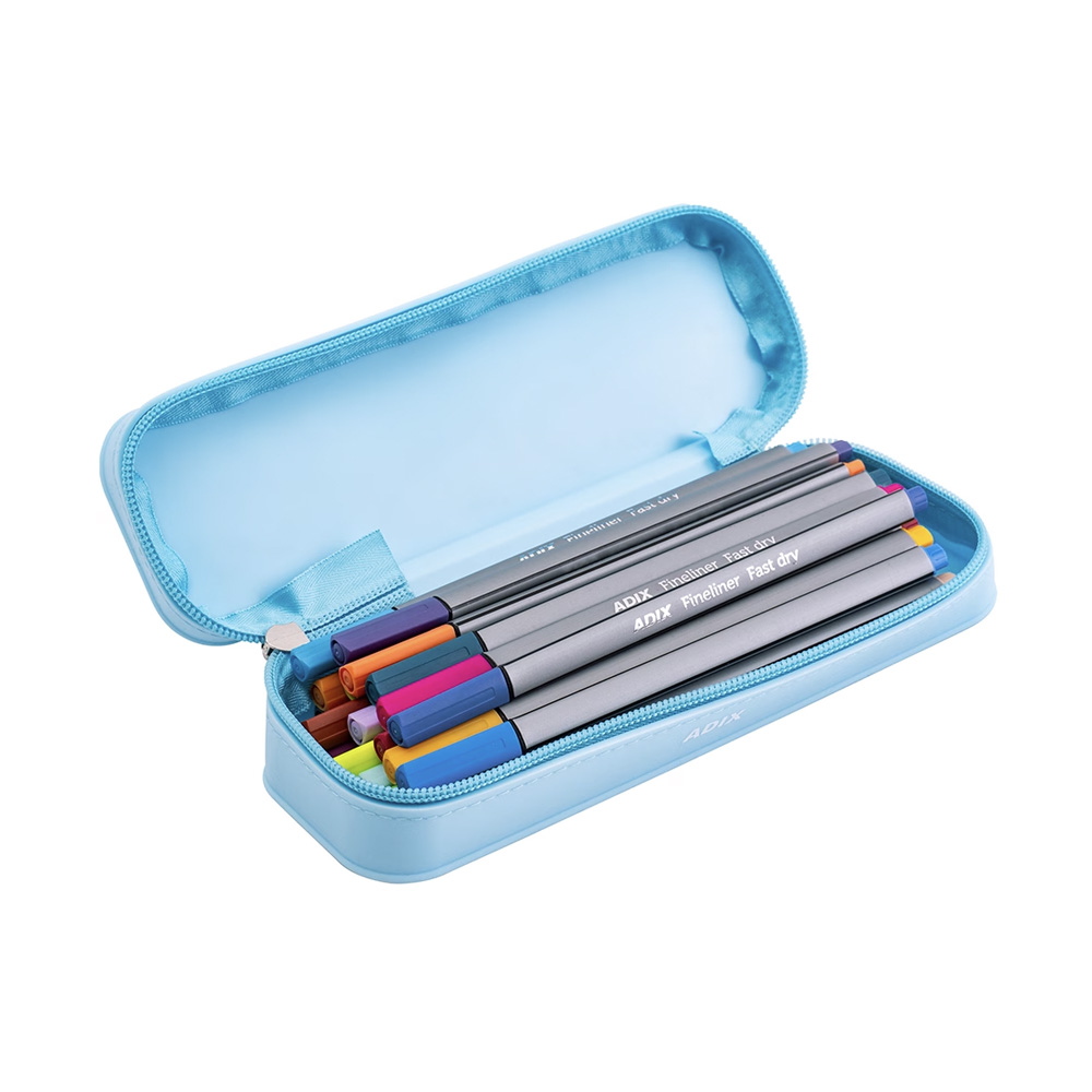 Estuche Escolar Silicona Diseños Celeste Adix - Imagen 2