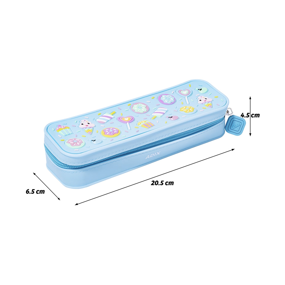 Estuche Escolar Silicona Diseños Celeste Adix - Imagen 4